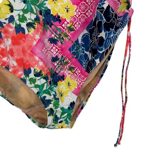Swim By Cacique New Brief Bottoms Multicolor 26 Floral High Waist Drawstring - Picture 6 of 9